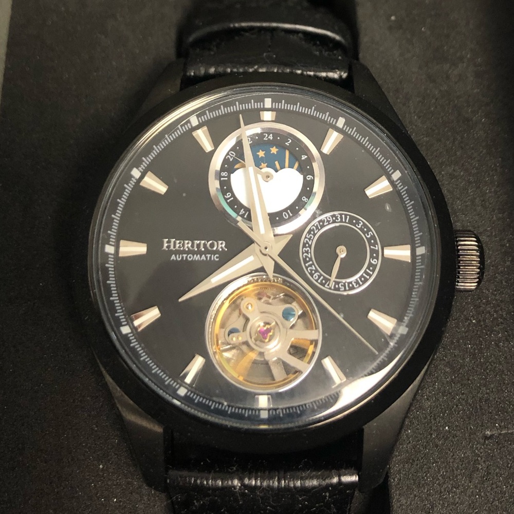 Heritor Automatic Barnes Leather-Band Watch